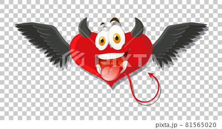 Heart shape devil with facial expression Heart shape devil with facial expression 81565020