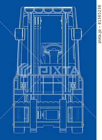 Forklift. Orthography Vector Forklift. Orthography Vector 81565236