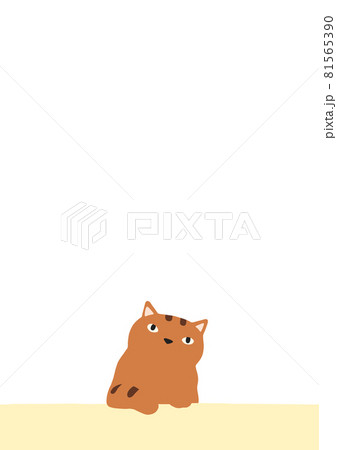 考える猫のフレーム トラ猫のイラスト素材