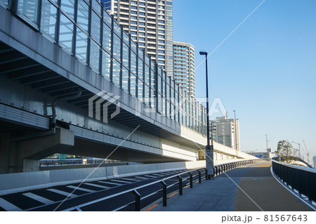 Toyosu Bridge Pedestrian Walking Way Tokyo Japan Stock Photo Stock Images Stock Pictures Toyosu Bridge Pedestrian Walking Way Tokyo Japan Stock Photo Stock Images Stock Pictures 81567643