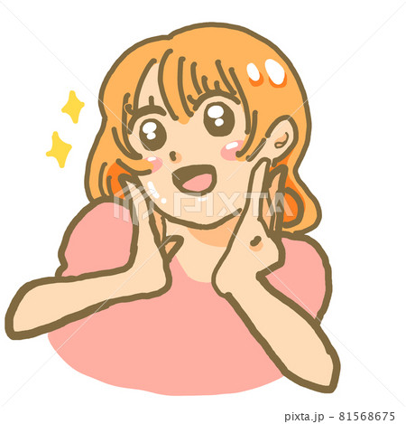目を輝かせる女性 81568675