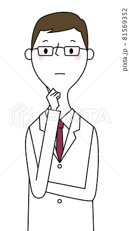 考える白衣の男性 81569352