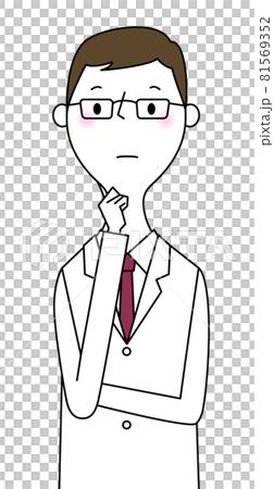 考える白衣の男性 81569352