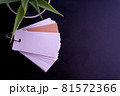 Blank ring memo on black background 81572366