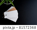 Blank ring memo on black background 81572368