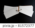 Blank ring memo on black background 81572377