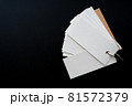 Blank ring memo on black background 81572379