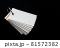 Blank ring memo on black background 81572382