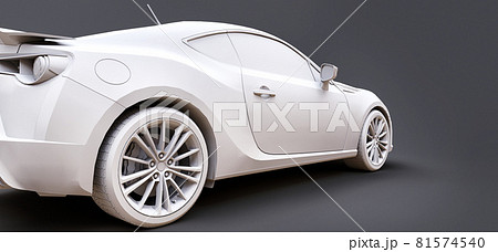 Model sports compact car made of matte plastic. City car coupe. Youth sports car. 3d illustration. 81574540