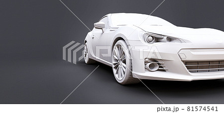 Model sports compact car made of matte plastic. City car coupe. Youth sports car. 3d illustration. 81574541