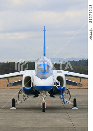 ブルーインパルス 機体正面 T4 練習機 航空自衛隊の写真素材 [81575513