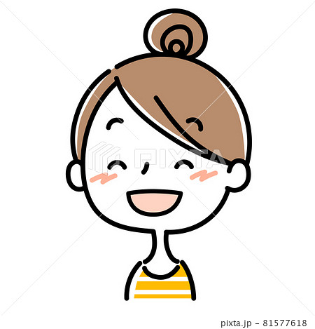 笑顔のお団子の女性 笑顔のお団子の女性 81577618