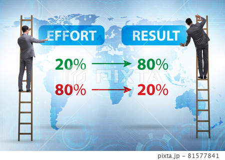 Businessman in pareto rule illustration Businessman in pareto rule illustration 81577841