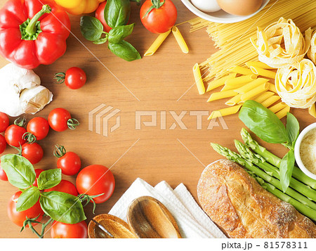 イタリアン食材フレーム 背景素材 イタリアン食材フレーム 背景素材 81578311