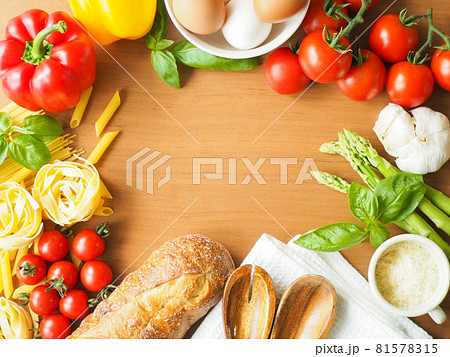 イタリアン食材フレーム　背景素材 81578315