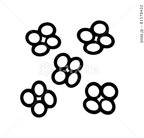 Bacteria tetracoccus black line vector doodle icon 81578432