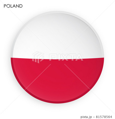 POLAND flag icon in modern neomorphism style. Button for mobile application or web. Vector on white background