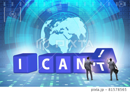 Determination concept with rotating cubes and businessman Determination concept with rotating cubes and businessman 81578565