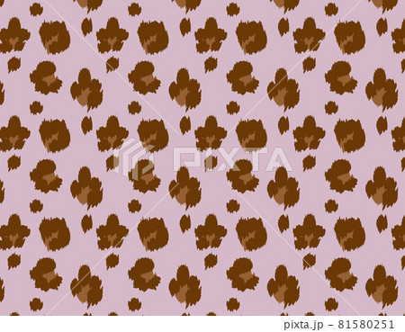 背景ピンク色のかわいいヒョウ柄イラスト 81580251