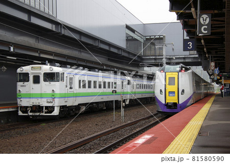 新函館北斗駅に停車中の特急北斗・キハ40 新函館北斗駅に停車中の特急北斗・キハ40 81580590