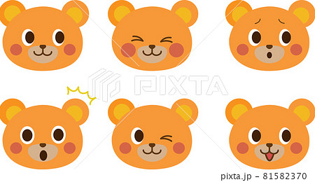 かわいいクマの表情別アイコンセット かわいいクマの表情別アイコンセット 81582370