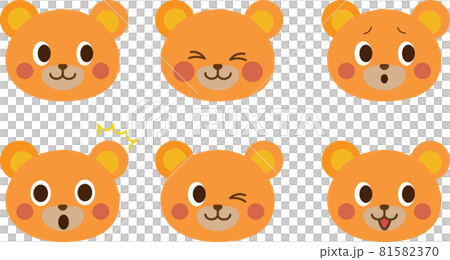 かわいいクマの表情別アイコンセット かわいいクマの表情別アイコンセット 81582370