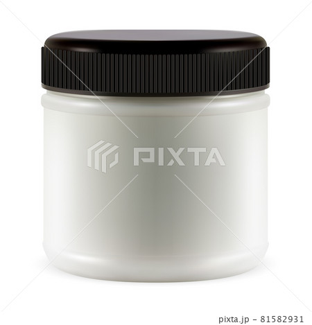 White cream jar. Cosmetic cream plastic container 81582931