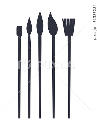 Different Brushes Silhouettes Set, Vector Banner Different Brushes Silhouettes Set, Vector Banner 81583284
