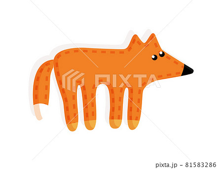 Sticker of Fox Fluffy Tail Vector Illustration Toy 81583286