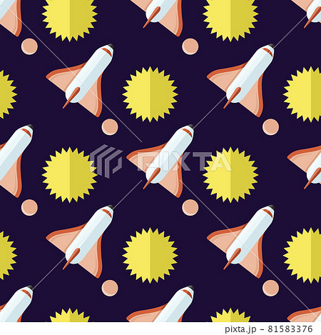 Seamless Pattern with Rockets and Sun Isolated Seamless Pattern with Rockets and Sun Isolated 81583376