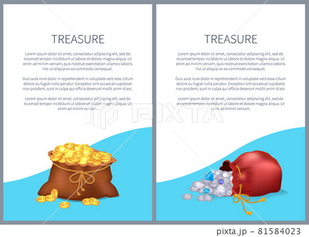 Treasure Posters with Text Vector Illustration 81584023