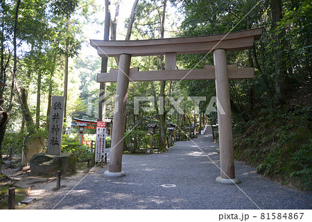 狭井神社 参道入口の鳥居 奈良県桜井市 大神神社摂社 狭井神社 参道入口の鳥居 奈良県桜井市 大神神社摂社 81584867