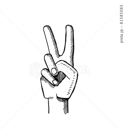 Peace Sign Made by Two Fingers Vector Illustration Peace Sign Made by Two Fingers Vector Illustration 81585083