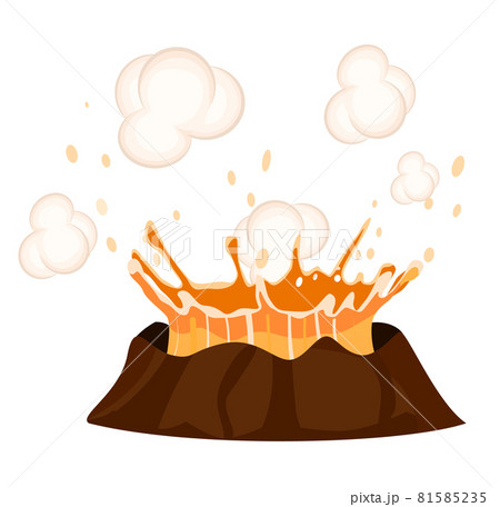 Massive Volcanic Eruption Isolated Illustration Massive Volcanic Eruption Isolated Illustration 81585235