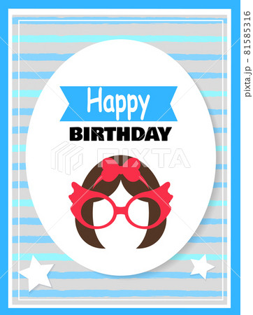 Colorful Happy Birthday Card Vector Illustration 81585316