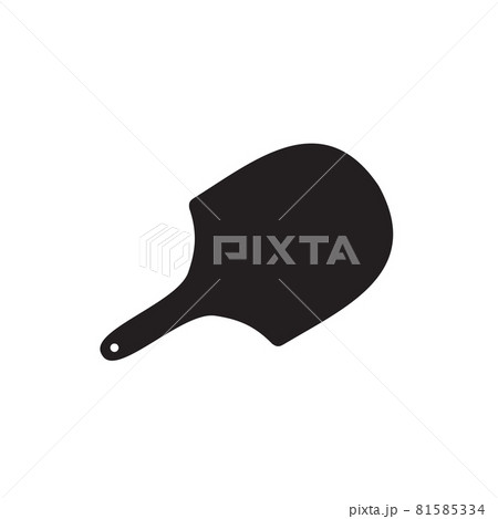 Black pizza peel silhouette logo design template 81585334