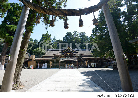 大神神社 縄鳥居から拝殿を望む 奈良県桜井市 大神神社 縄鳥居から拝殿を望む 奈良県桜井市 81585433