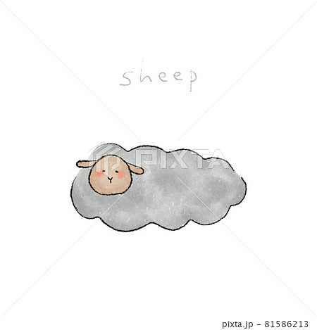ひつじ手描きイラスト素材 ひつじ手描きイラスト素材 81586213