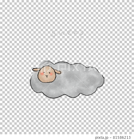 ひつじ手描きイラスト素材 ひつじ手描きイラスト素材 81586213