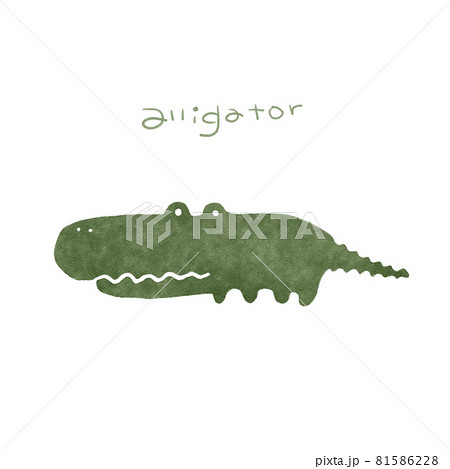 ワニ手描きイラスト素材 81586228