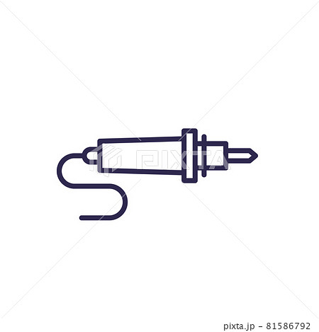 soldering iron, solder line icon on white 81586792