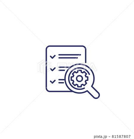 Survey report line icon on white, vector 81587807