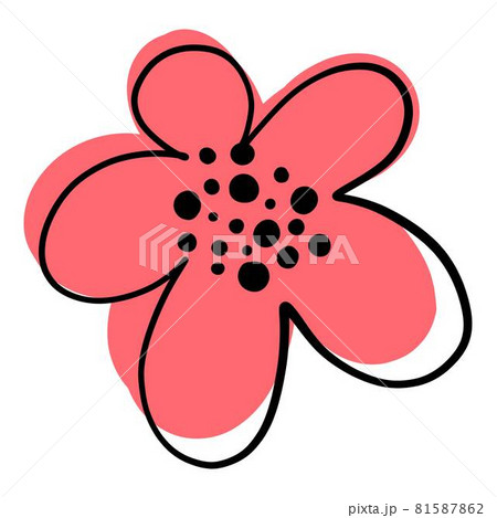 Doodle flower icon outline hand drawn vector. Floral spring plant Doodle flower icon outline hand drawn vector. Floral spring plant 81587862