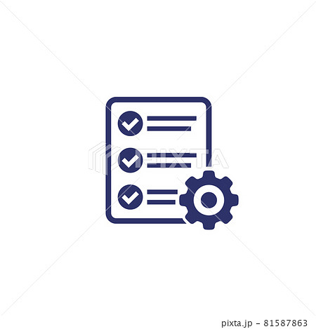 Procedures and operations icon, vector 81587863