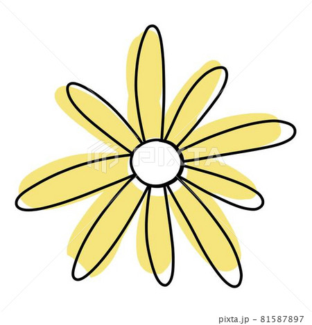 Doodle flower icon outline hand drawn vector. Floral spring plant 81587897