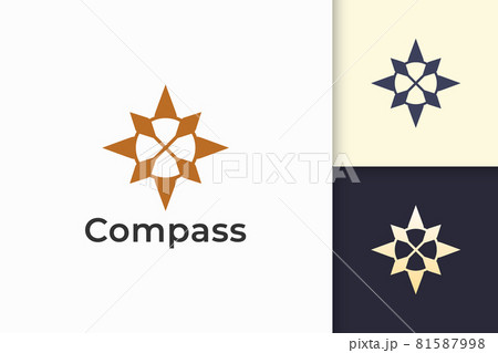 Compass logo in modern and luxury style with gold color 81587998
