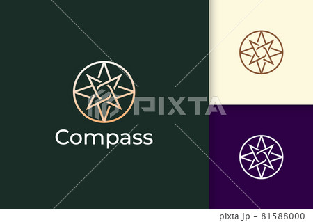 Compass logo in modern and luxury style with gold color Compass logo in modern and luxury style with gold color 81588000