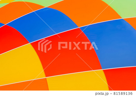 Colorful envelope of the hot air balloon during inflation stage Colorful envelope of the hot air balloon during inflation stage 81589136