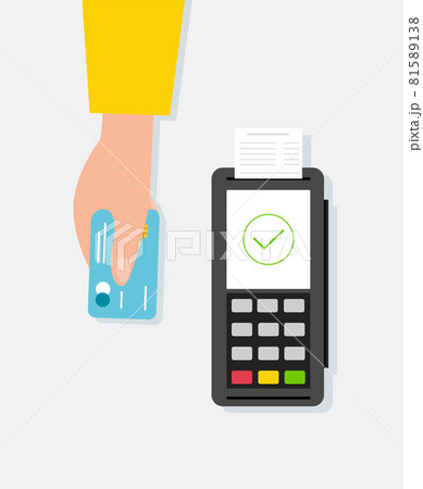 Payment by credit card using a POS terminal. Payment by credit card using a POS terminal. 81589138