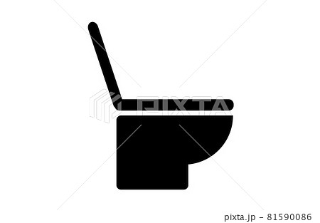 白背景に黒のシンプルなトイレのアイコン のイラスト素材